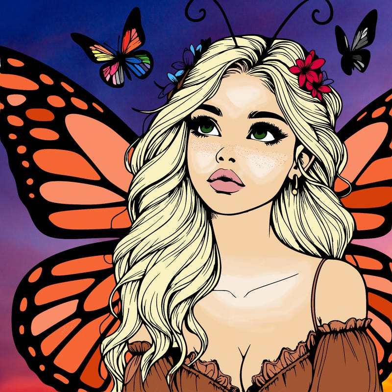 butterfly fairy realistic girl