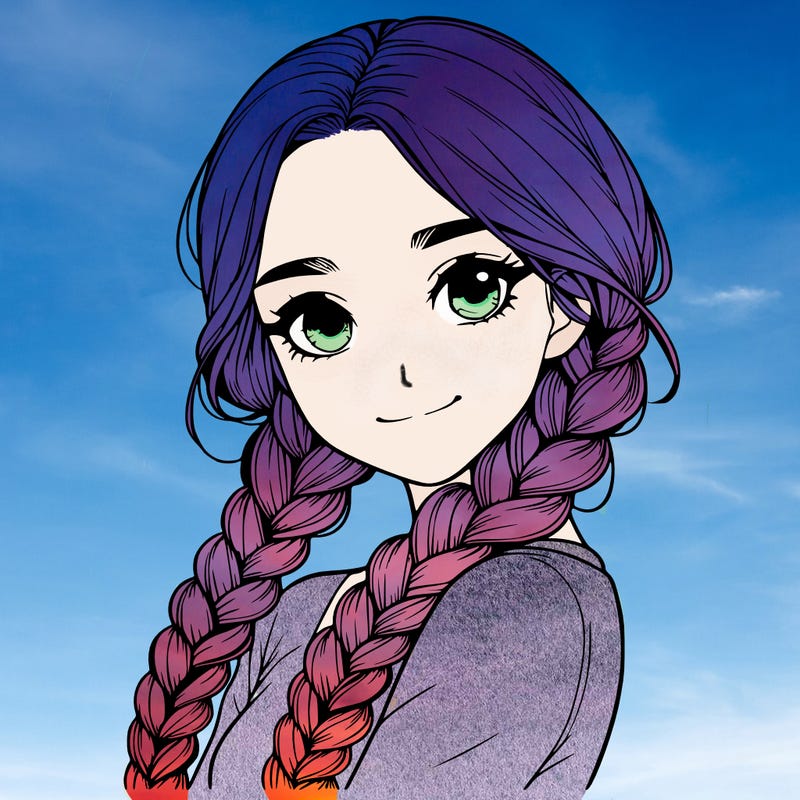 realistic girl with braids