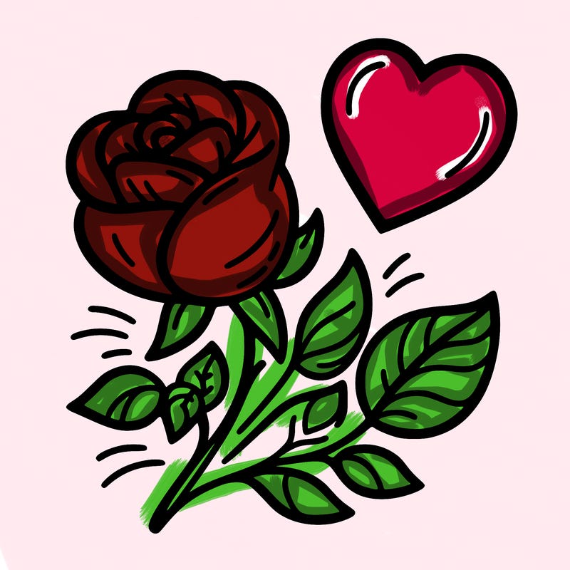 rose and heart