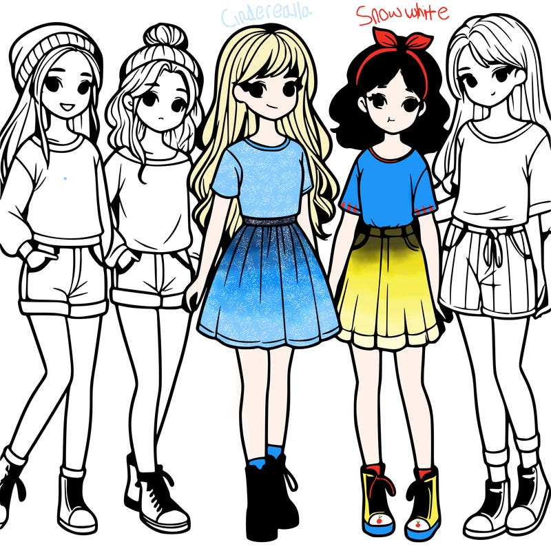 a group of five girls