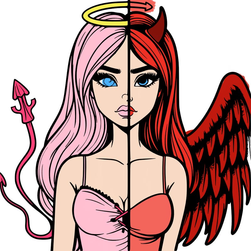 devil vs angel realistic girl
