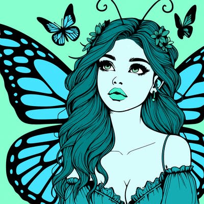 butterfly fairy realistic girl