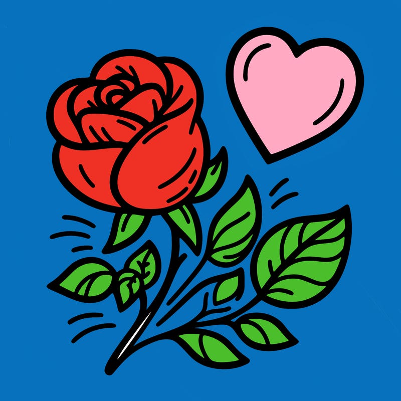 rose and heart