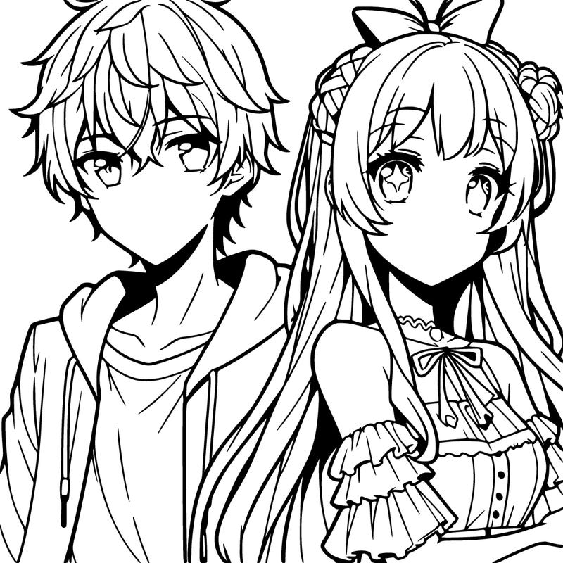 anime girl and boy