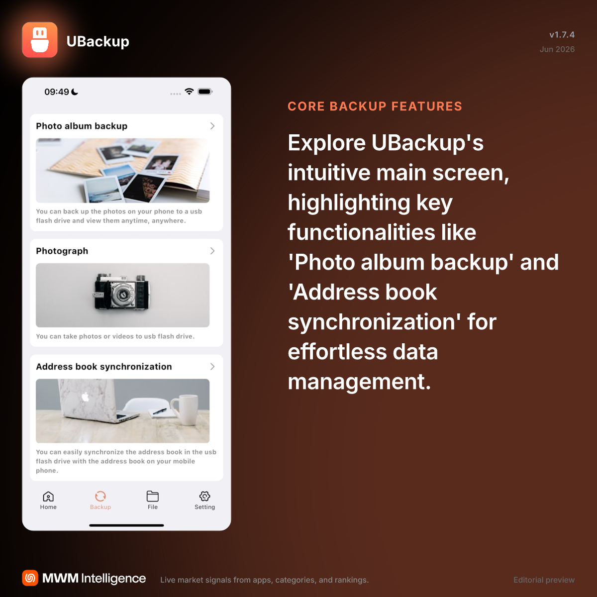 UBackup - Utilities App | MWM