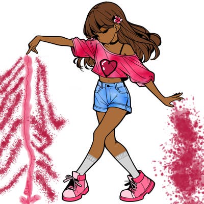 realistic girl danceing