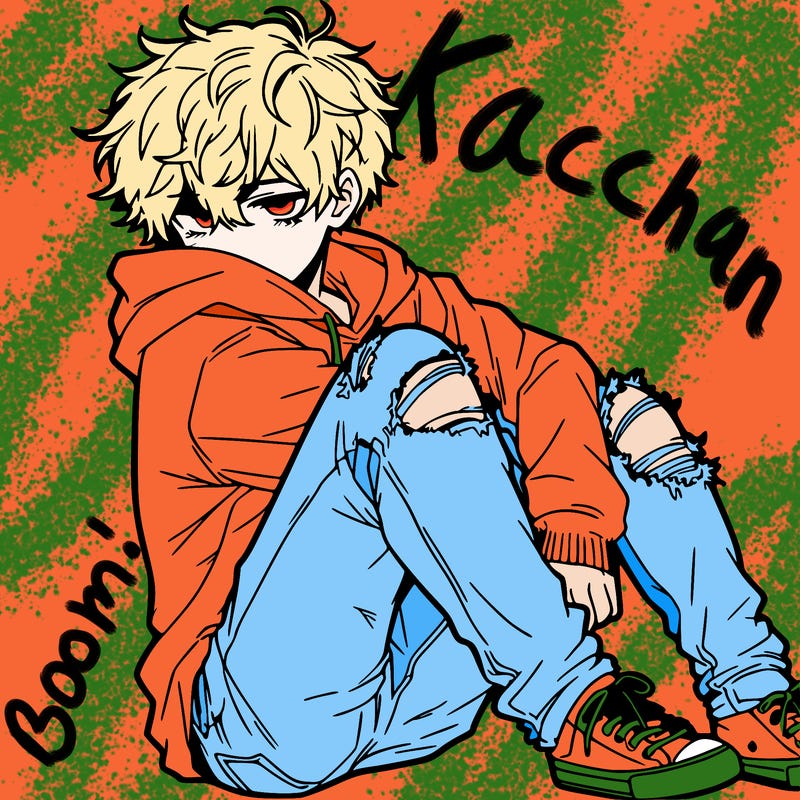 a male hoddie ripped jeans messy hair anime