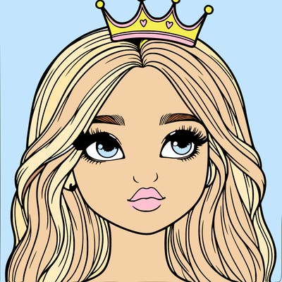 a realistic girl with a crown on