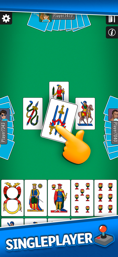 Tressette Più - Card Games - Singleplayer match in Tressette card game with traditional Italian cards