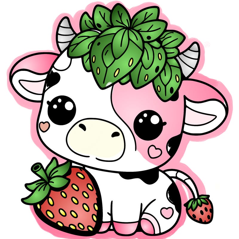 cute strawberry cow