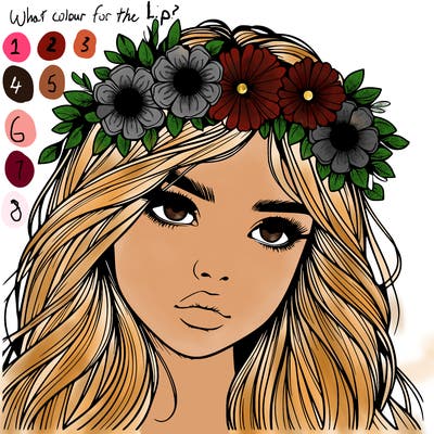 realistic girl with flowers crown