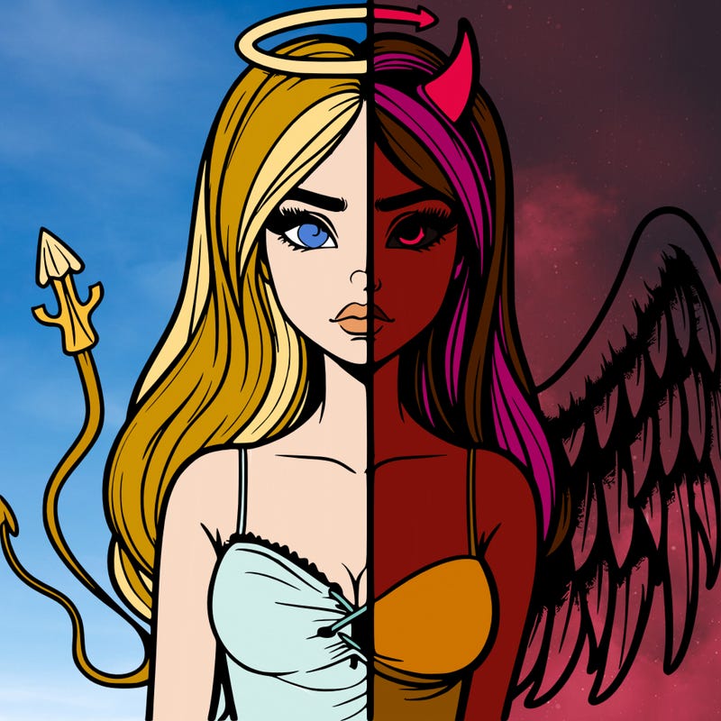devil vs angel realistic girl