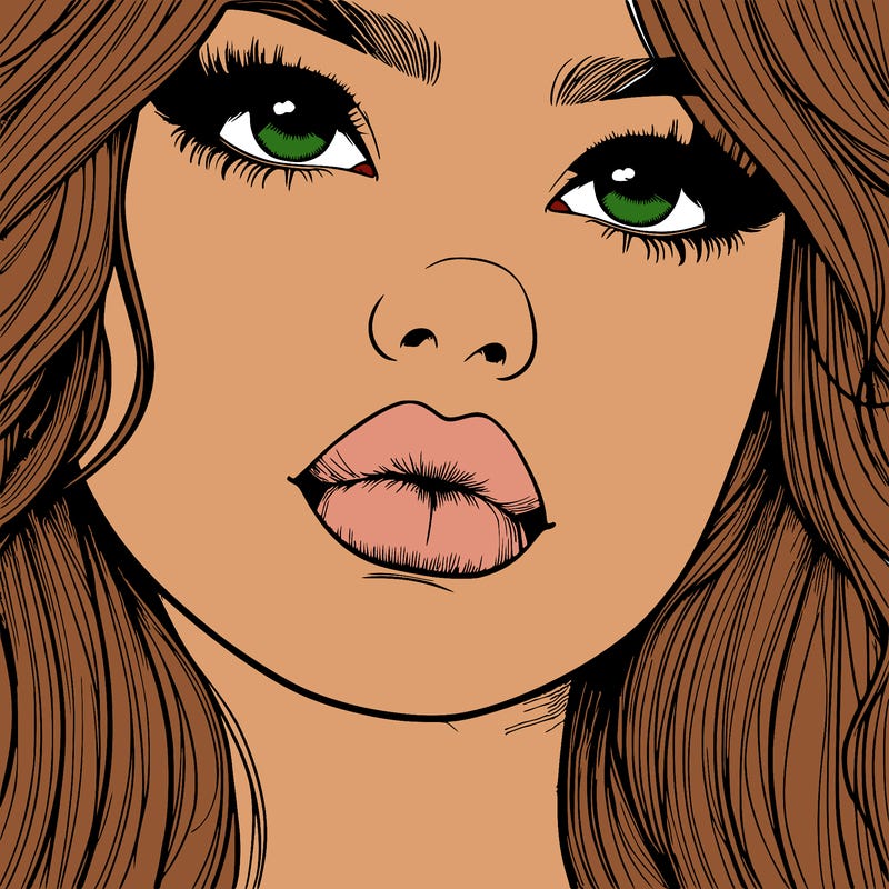 really realistic girl with lips