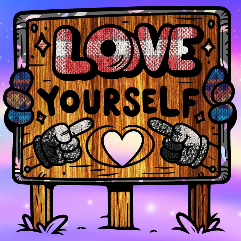 a sign where it is written: love yourself