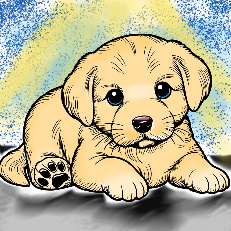 a cute realistic puppy