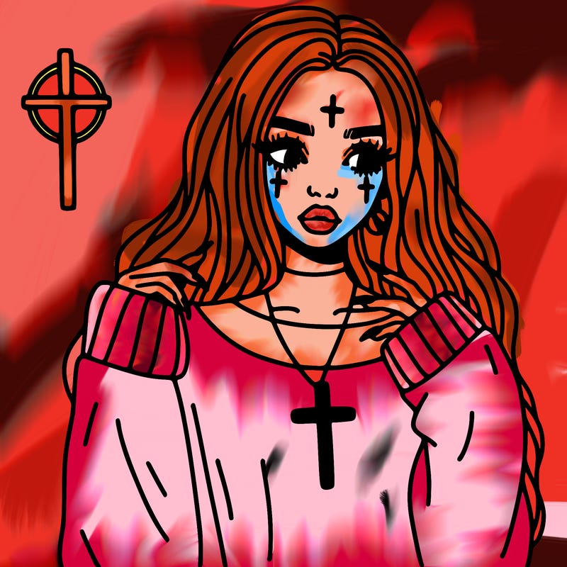aesthetic girl with cross