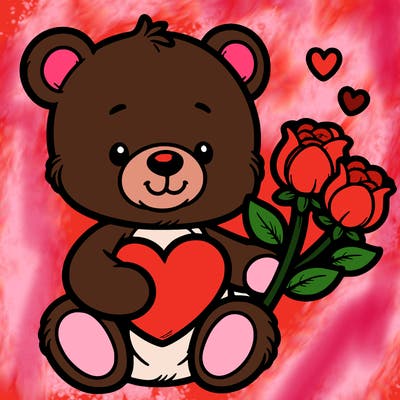 teddy bear a holding heart