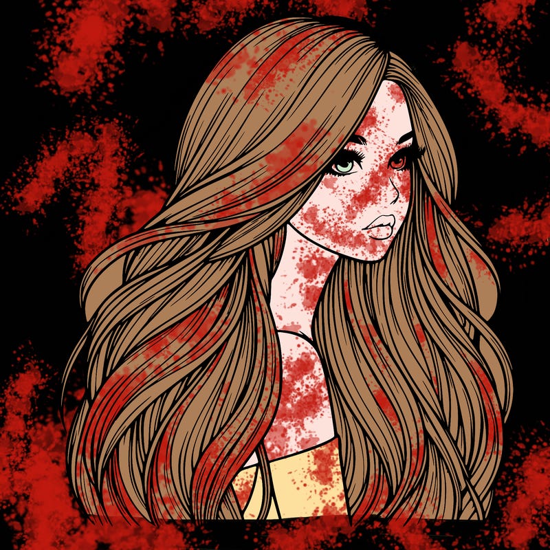 realistic girl with long realistic hair