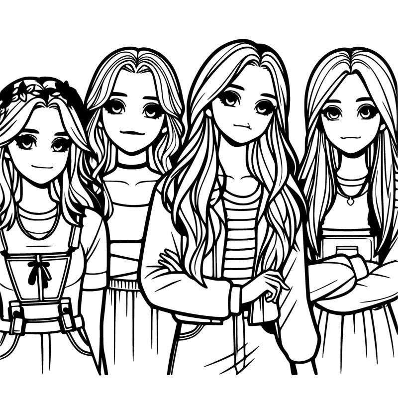 group of girls teen