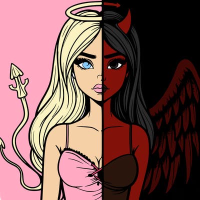 devil vs angel realistic girl