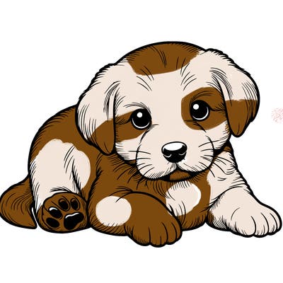 a cute realistic puppy