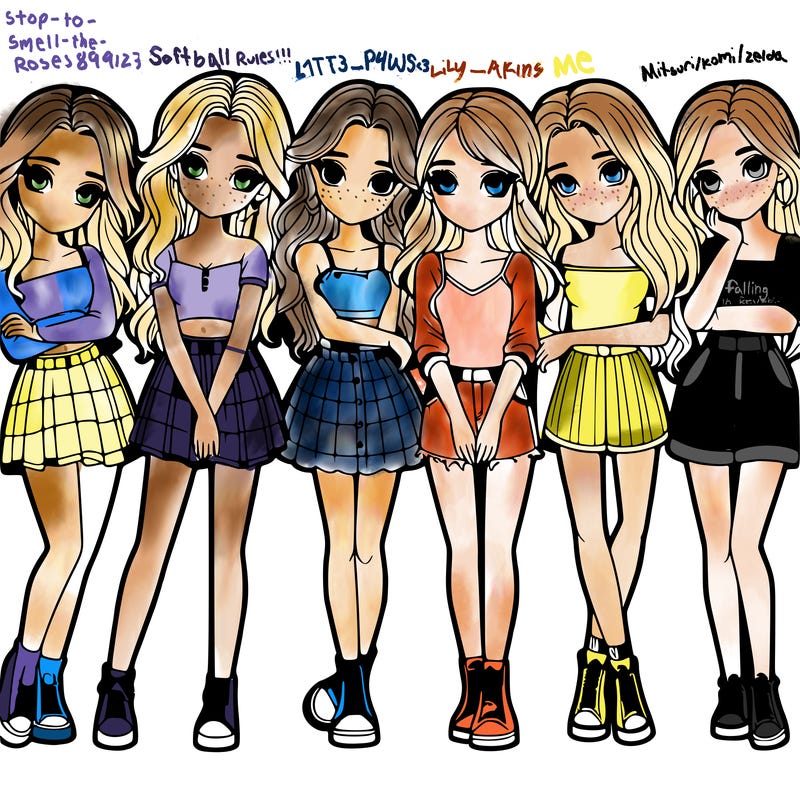 a group of girls realistic