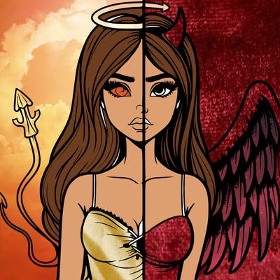 devil vs angel realistic girl