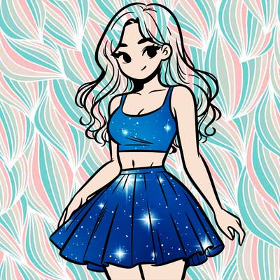 woman in a skirt and crop top