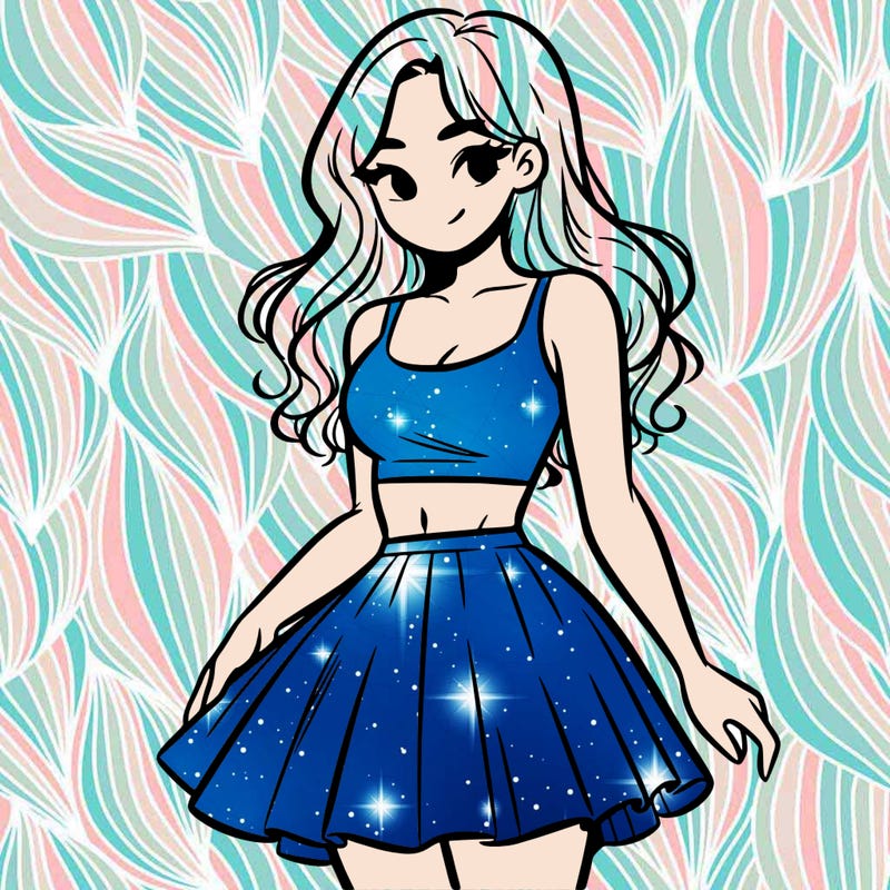 woman in a skirt and crop top