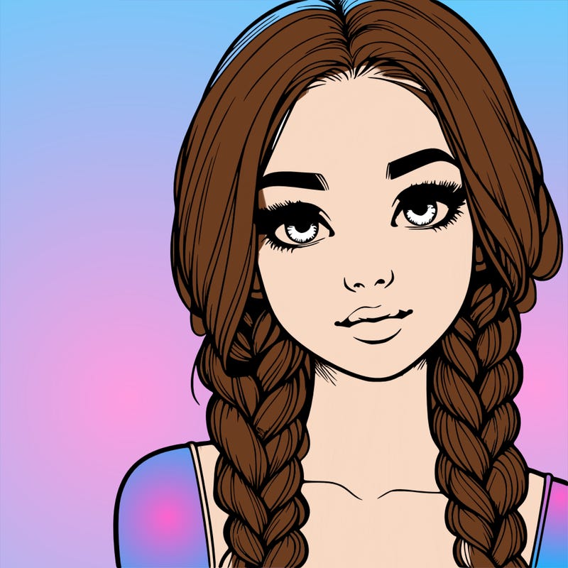 realistic girl with braids