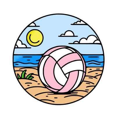 volleyball on a beach