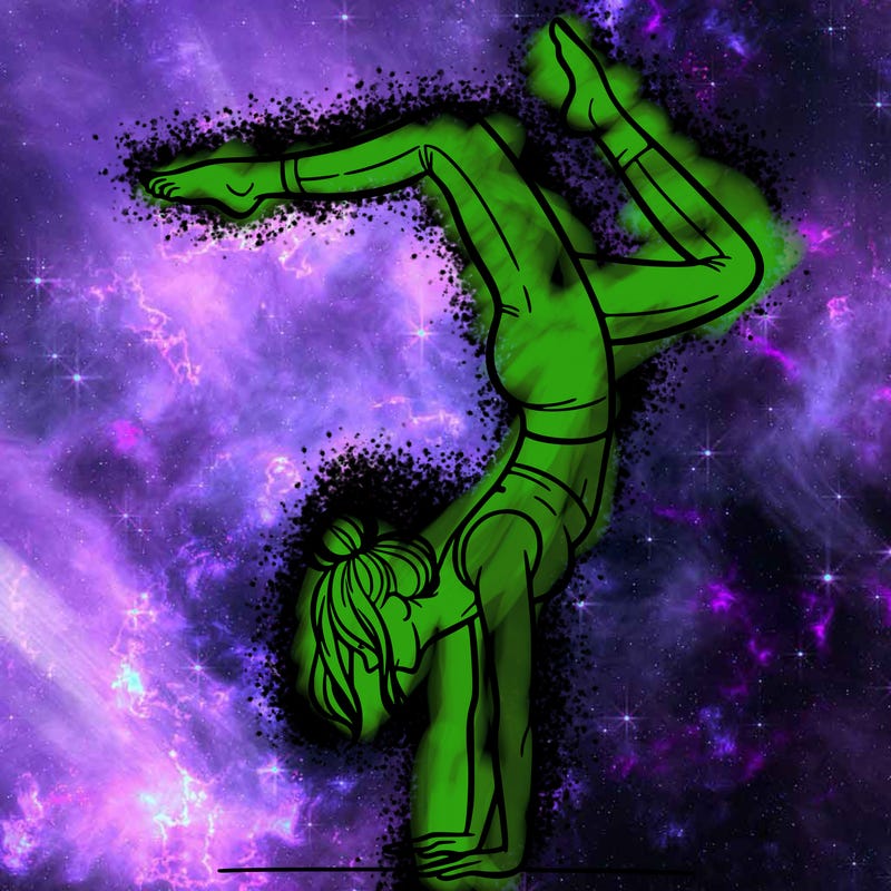 a woman doing a handstand