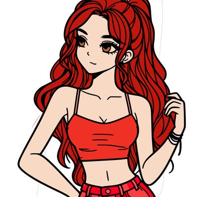 girl in crop top