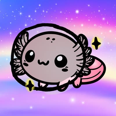 cute easy baby axolotl