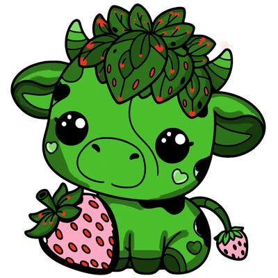 cute strawberry cow