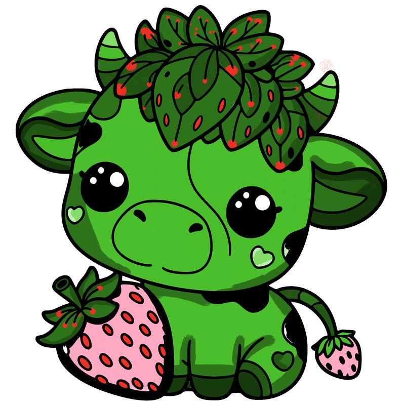 cute strawberry cow