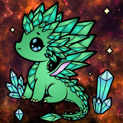 little cute crystal dragon