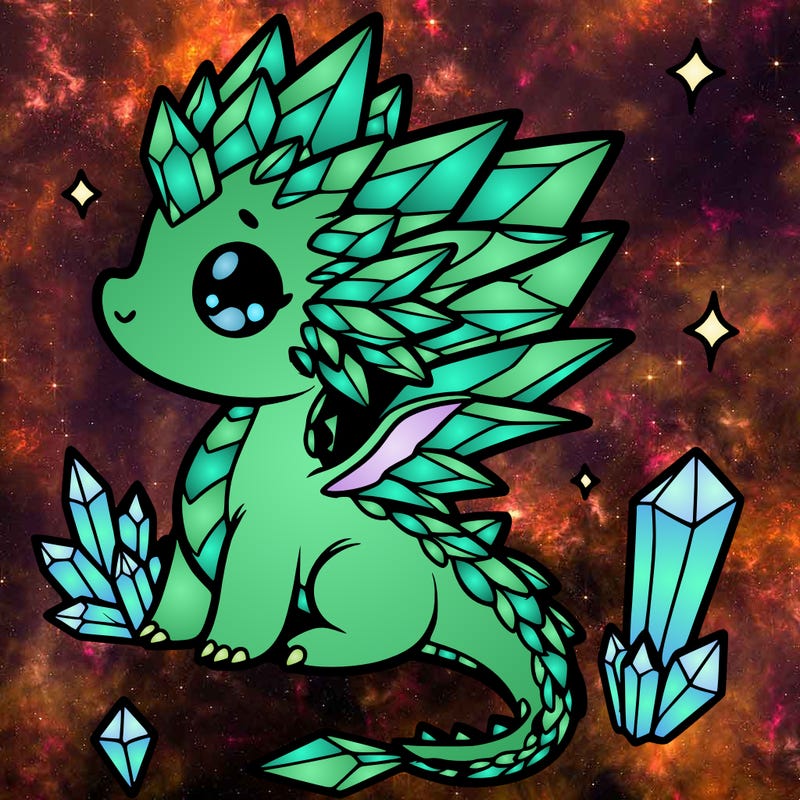 little cute crystal dragon