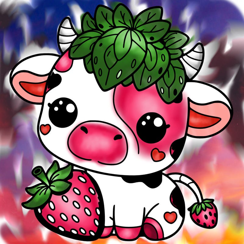 cute strawberry cow
