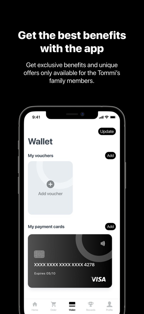 Tommi's Burger Joint - Tommis Burger Joint App digitale Wallet-Anzeige mit Gutscheinen und Kartenverwaltung für Mitgliedervorteile