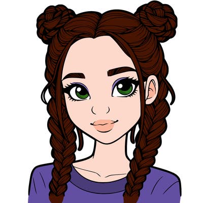 realistic girl with braids