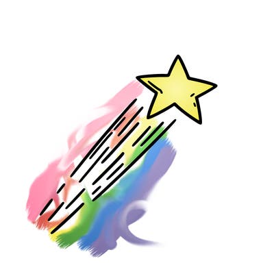 a shooting star in the sky