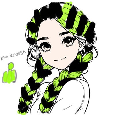 realistic girl with braids