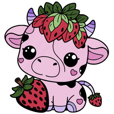 cute strawberry cow