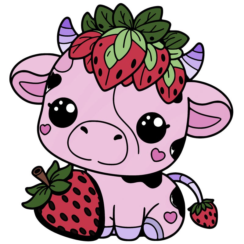 cute strawberry cow