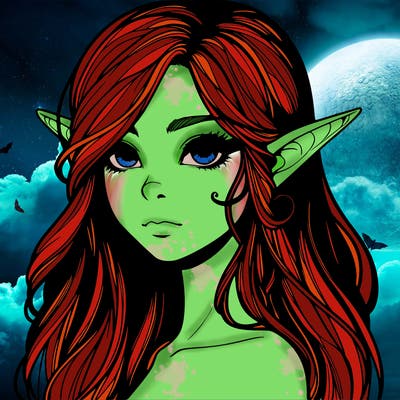 elf girl realistic dark fantasy