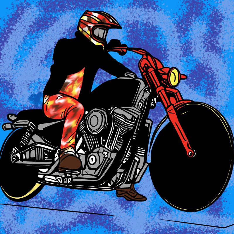 biker and motorcycle