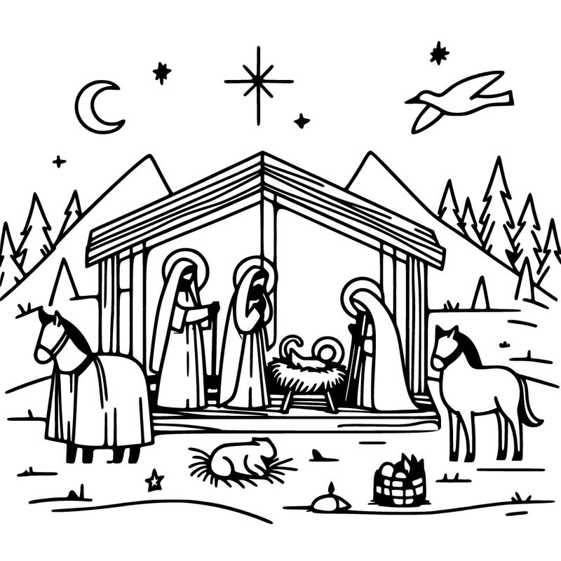 minimalistic nativity scene