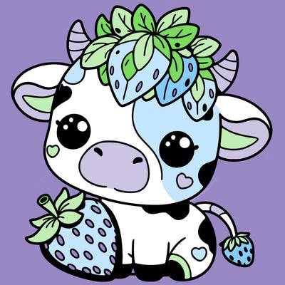 cute strawberry cow