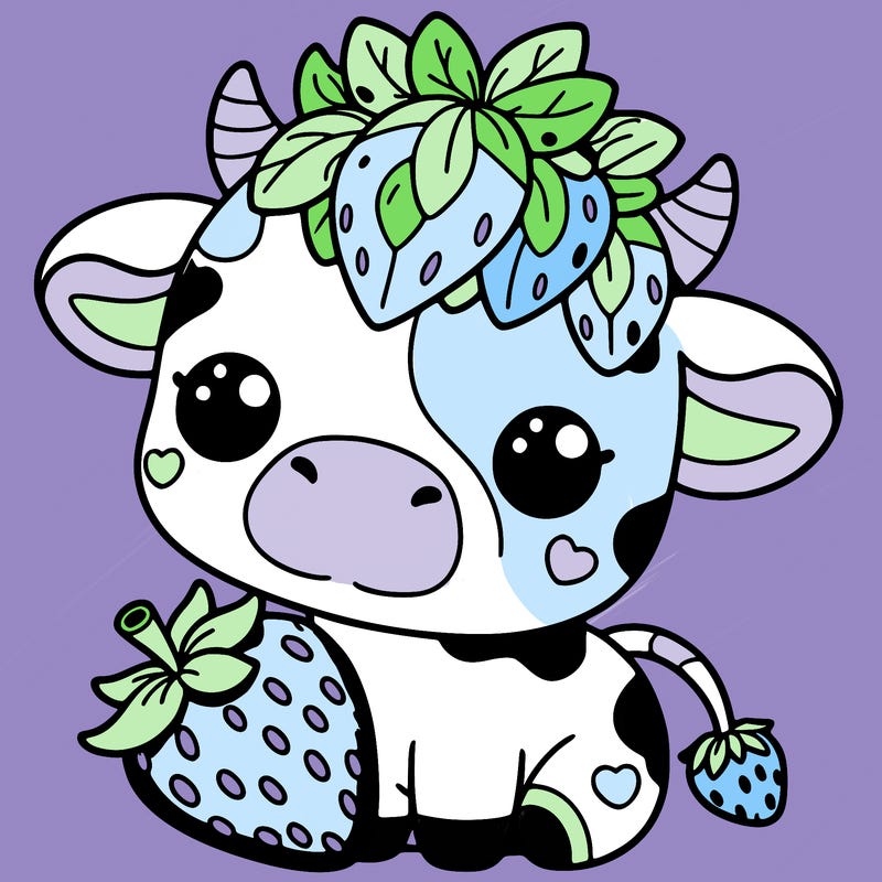 cute strawberry cow